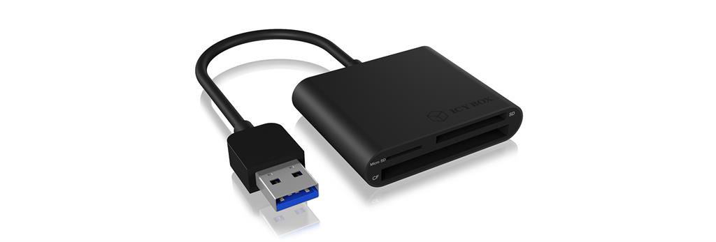 IcyBox External card reader USB 3.0, CF, SD, microSD