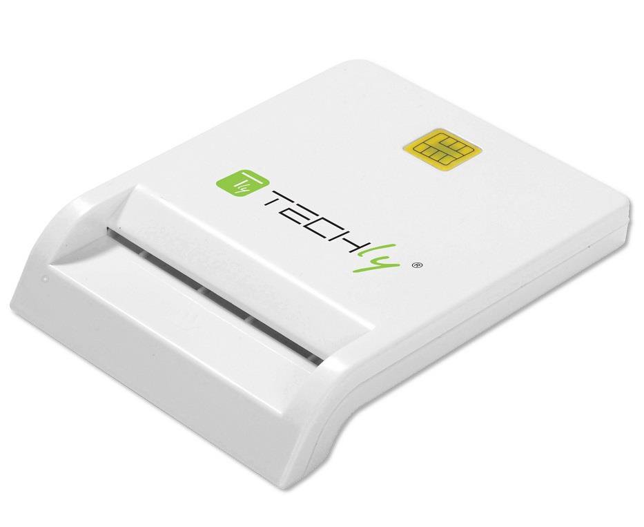 Techly Compact USB 2.0 kortelių skaitytuvas, įrašymas, baltas