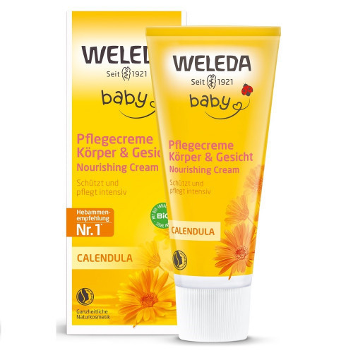 Weleda Calendula Baby Nourishing Cream Vaikiškas veido ir kūno kremas su medetkomis, 75ml