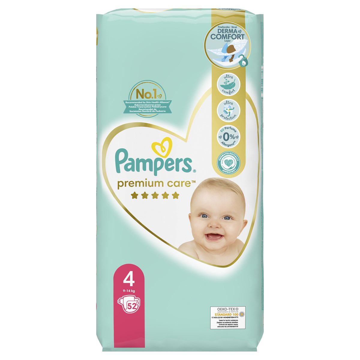 PAMPERS PREMIUM CARE, sauskelnės, 4 dydis, 52 vnt.