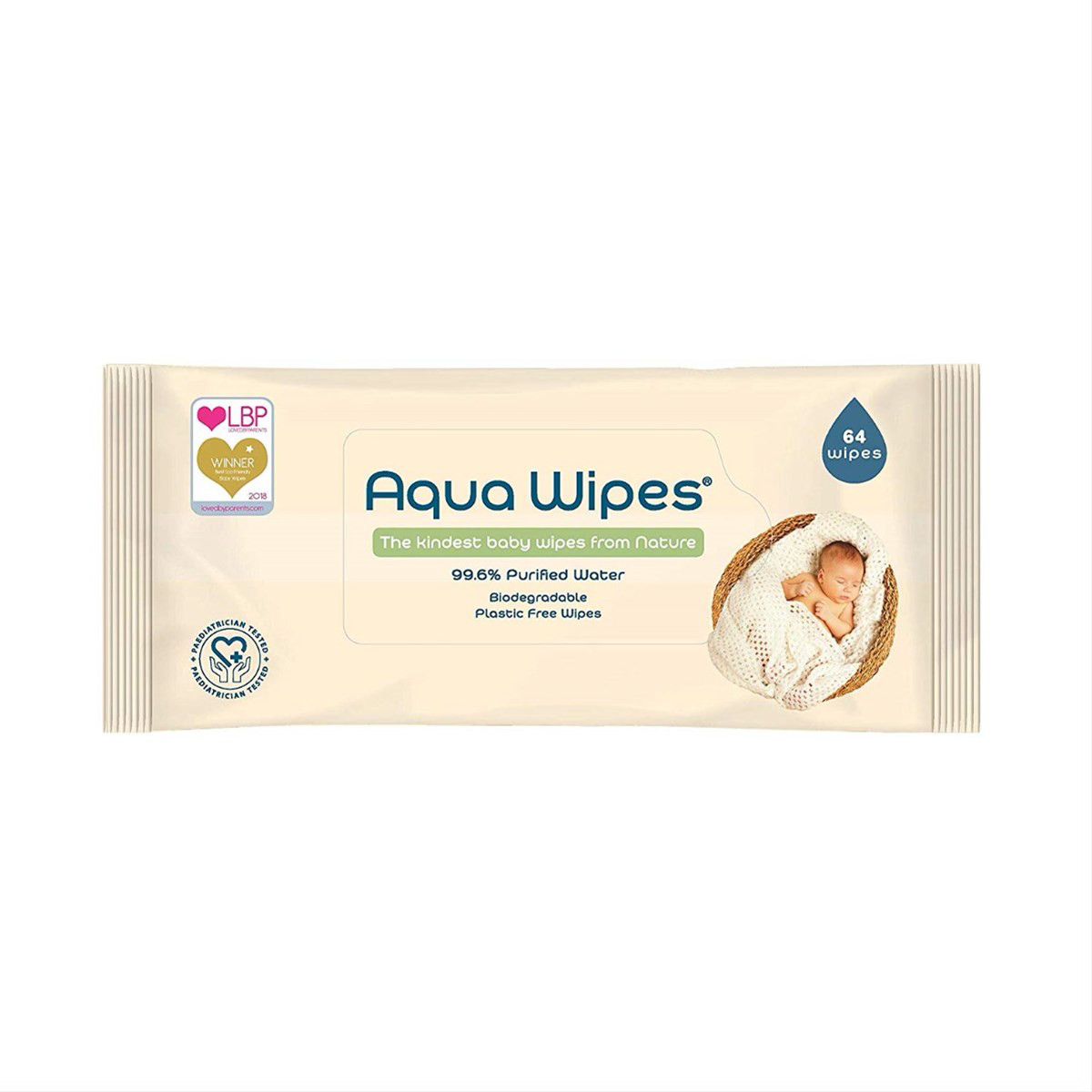 AQUA WIPES, drėgnos servetėlės, 64 vnt., AQW64F