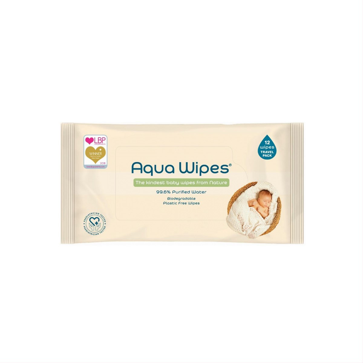 AQUA WIPES, drėgnos servetėlės, 12 vnt., AQW12F12P