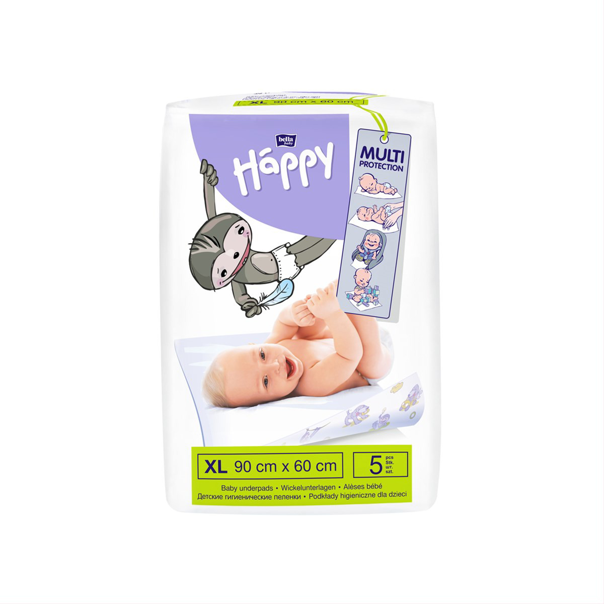 BELLA HAPPY, paklotai vaikams, 60 cm x 90 cm, 5 vnt.