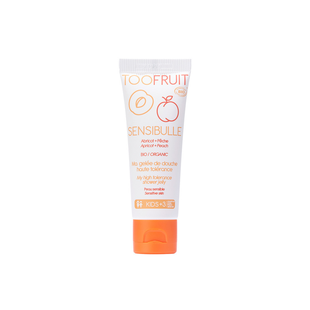 TOOFRUIT Dušo želė vaikams “Sensibulle”, nuo 3 metų, 25 ml., Abrikosas ir Persikas