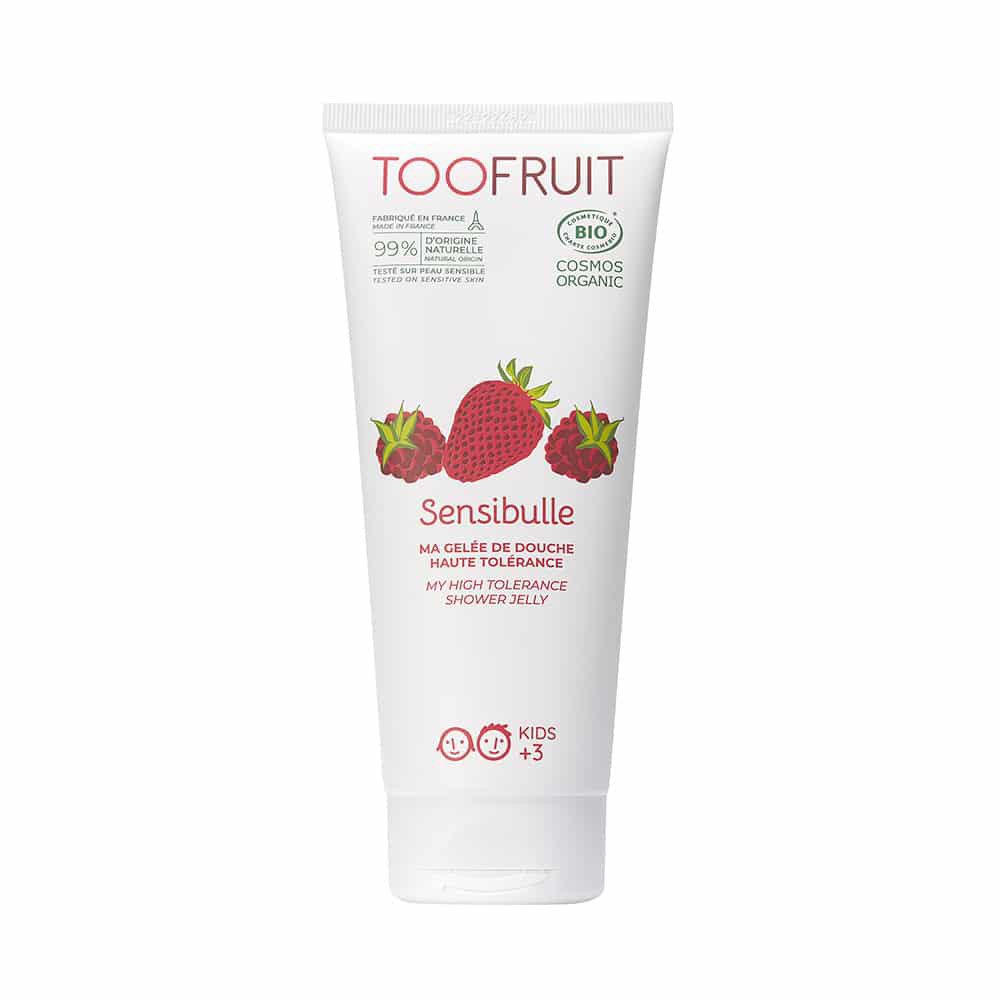 TOOFRUIT Dušo gelis vaikams “Sensibulle”, nuo 3 metų, 200 ml., Braškės ir Avietės