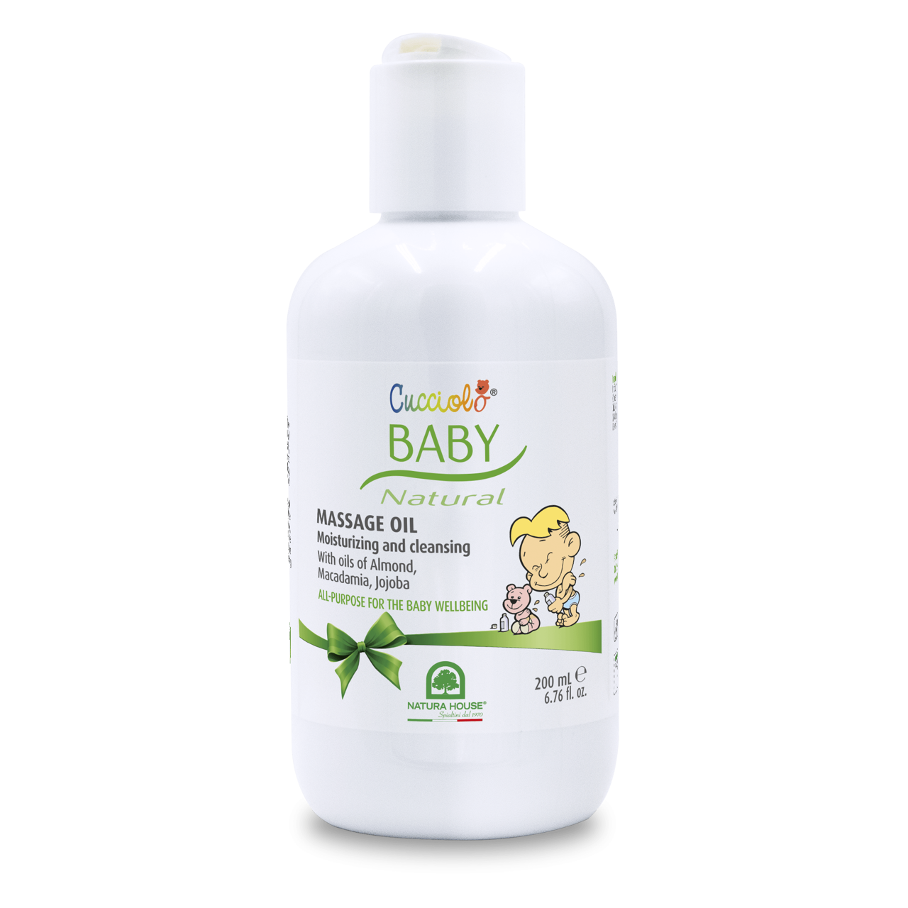 NATURA HOUSE aliejukas vaikams minkštinamasis su migdolų, makadamijos ir jojobos aliejumi, 150ml
