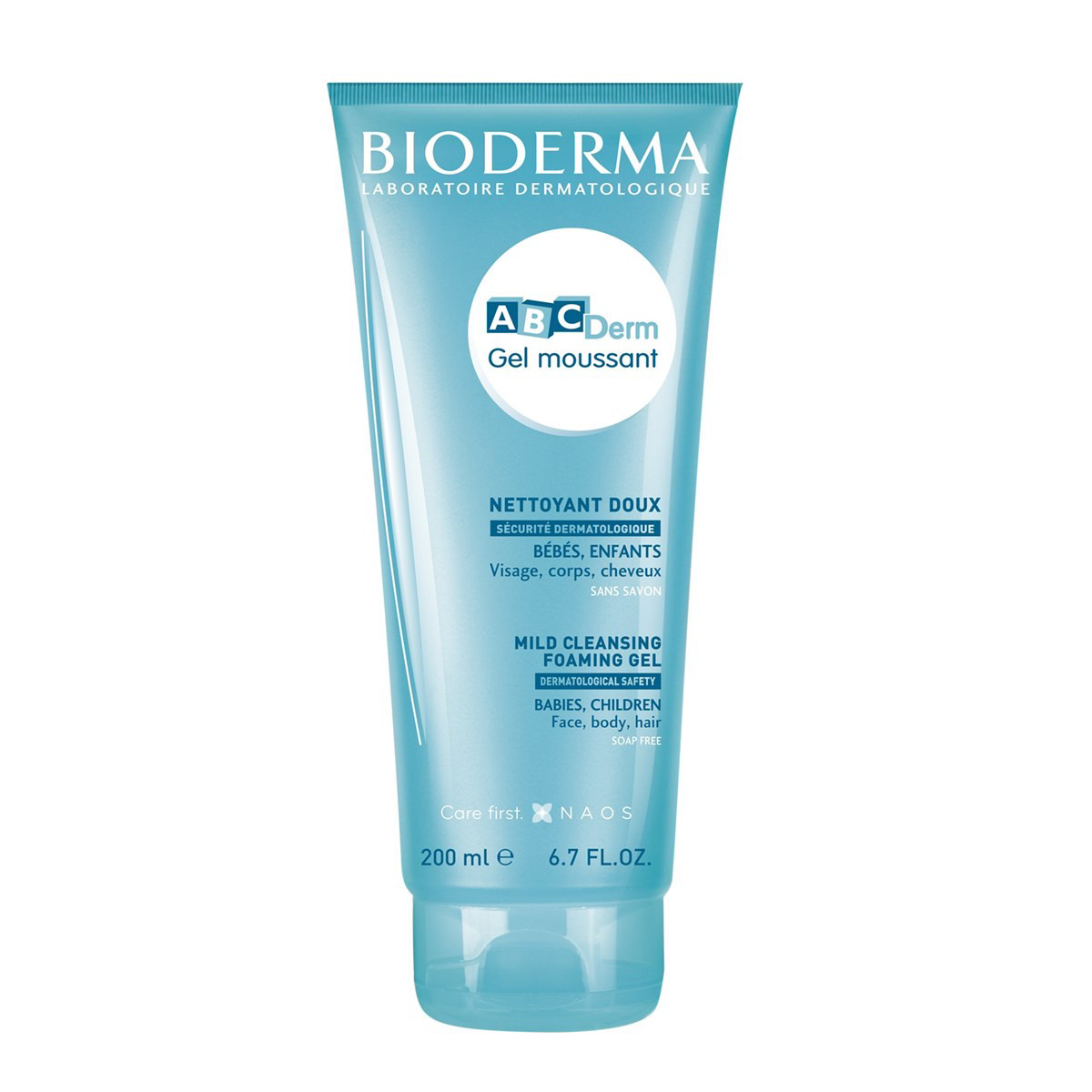BIODERMA ABCDERM, gelis prausiklis vaikams ir kūdikiams, 200 ml