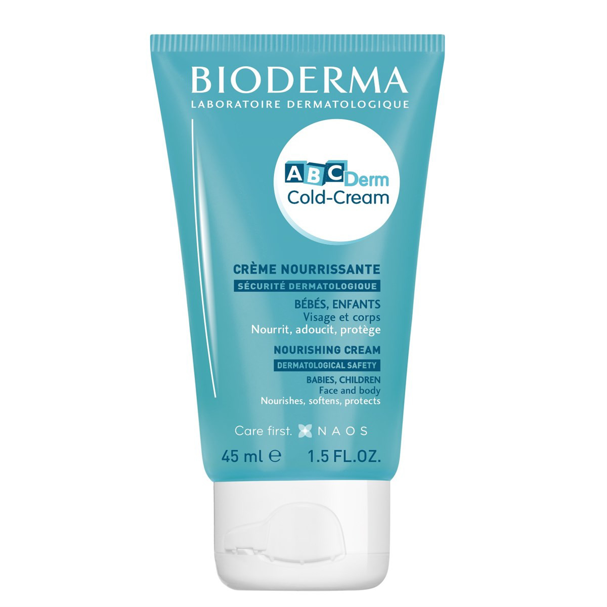 BIODERMA ABCDERM COLD-CREAM VISAGE, apsauginis kremas, maitinamasis, veidui, kūdikiams ir vaikams, 45 ml