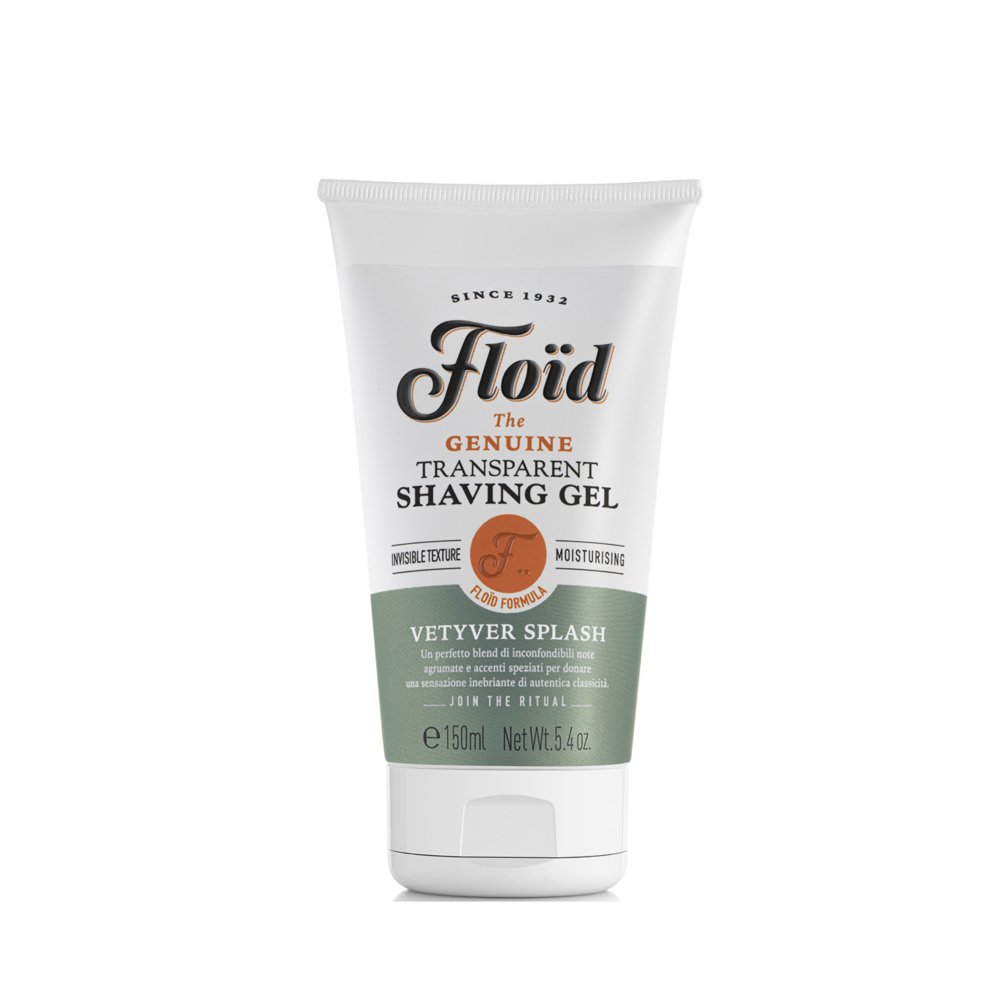 FLOID Transparent Shaving Gel Vetyver Splash, skutimosi gelis