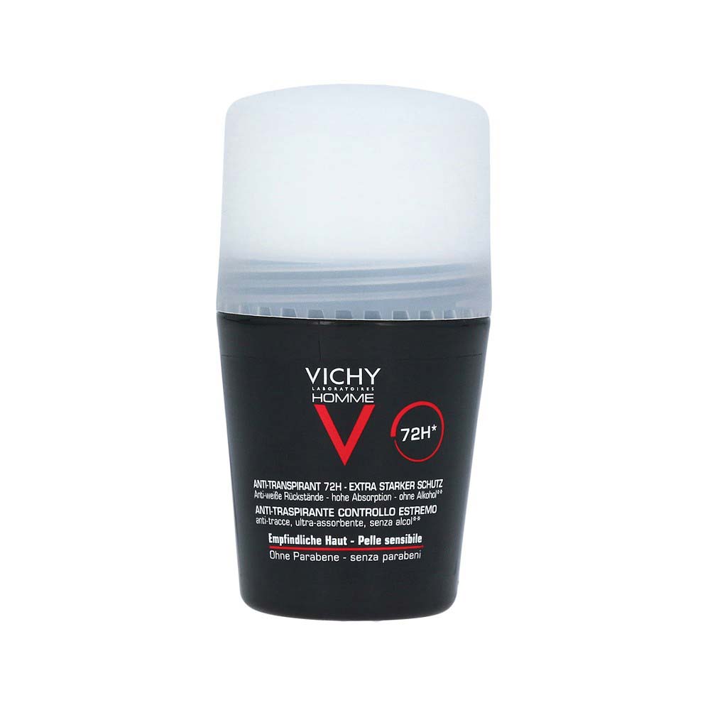 VICHY Homme Roll-on dezodorantas - antiperspirantas reguliuoti pernelyg didelį prakaitavimą 72h 50 ml