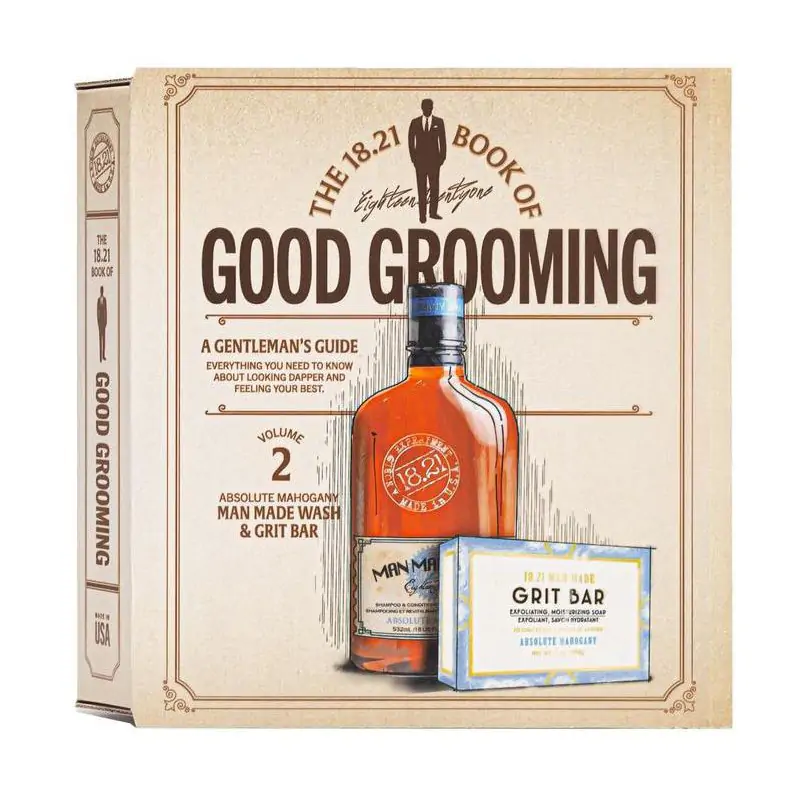 Plaukų ir kūno priežiūros priemonių rinkinys vyrams 18.21 Man Made Faux Book Gift Set Absolute Mahogany GSV2AM