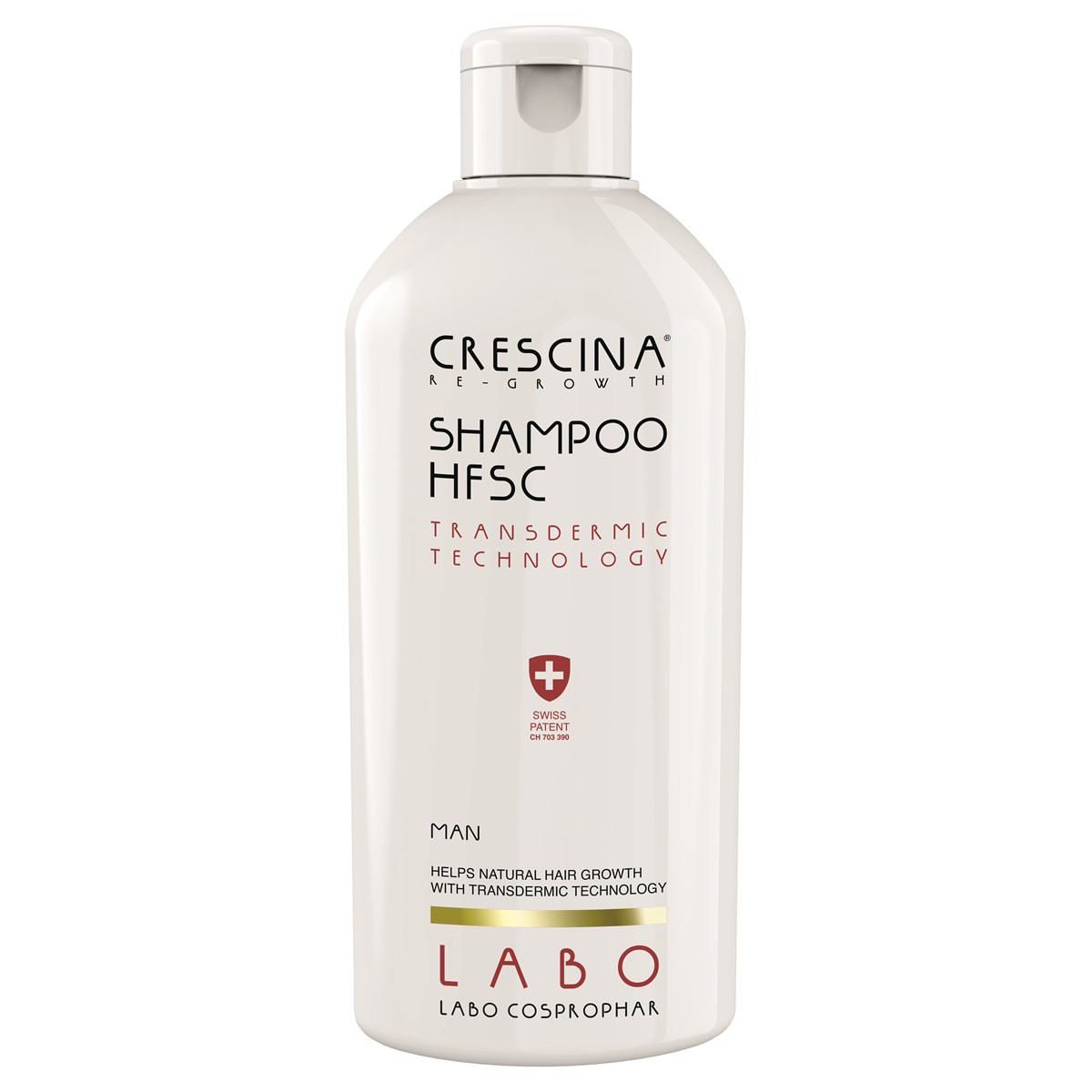CRESCINA TRANSDERMIC HFSC, šampūnas vyrams plaukų ataugimui ir slinkimą stabdantis, 200 ml