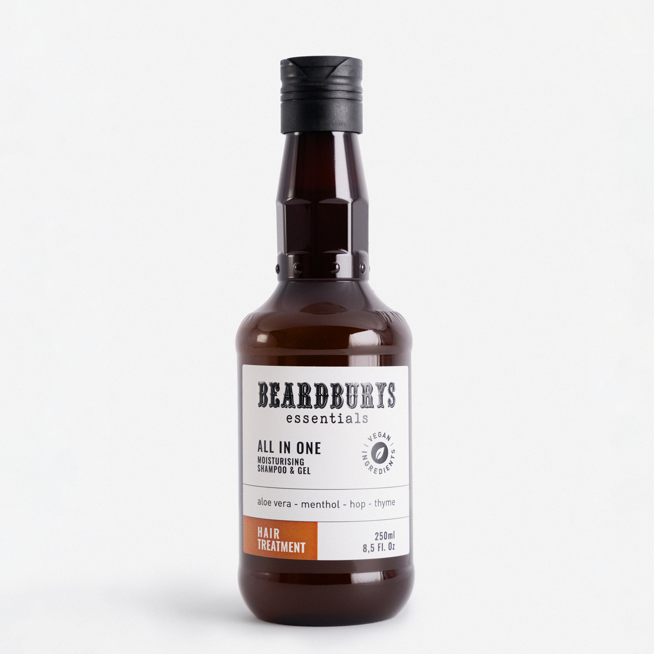 Beardburys Essentials  ALL IN ONE maitinantis šampūnas, kondicionierius ir gelis, 250 ml