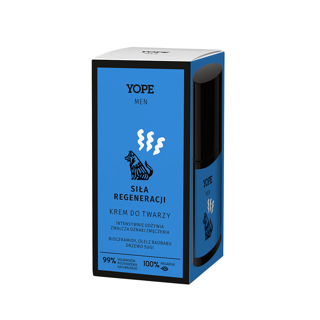 YOPE Regeneruojantis vyriškas veido kremas, 50 ml.