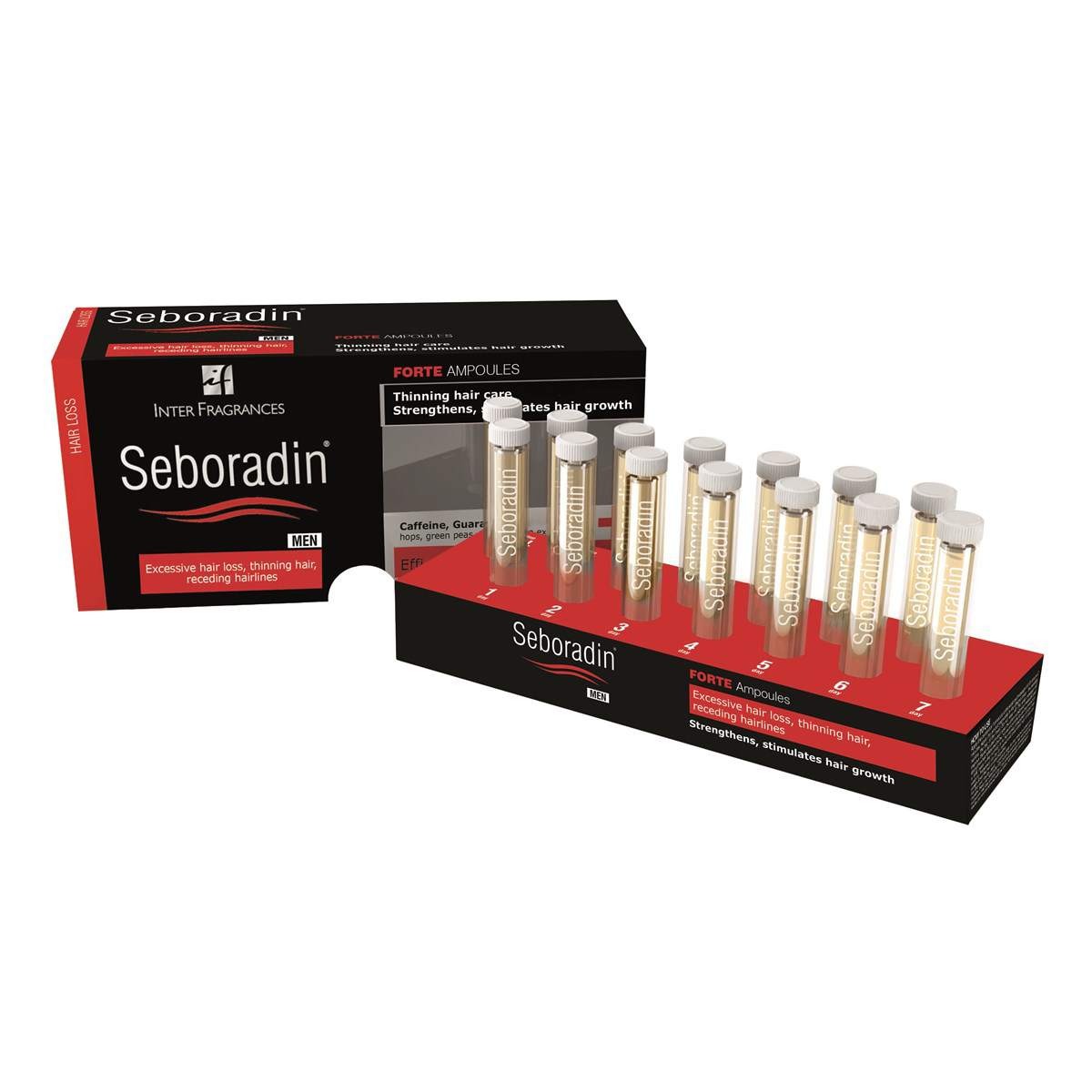 SEBORADIN MEN, ampulės vyrams nuo plaukų slinkimo, 14 vnt. x 5,5 ml