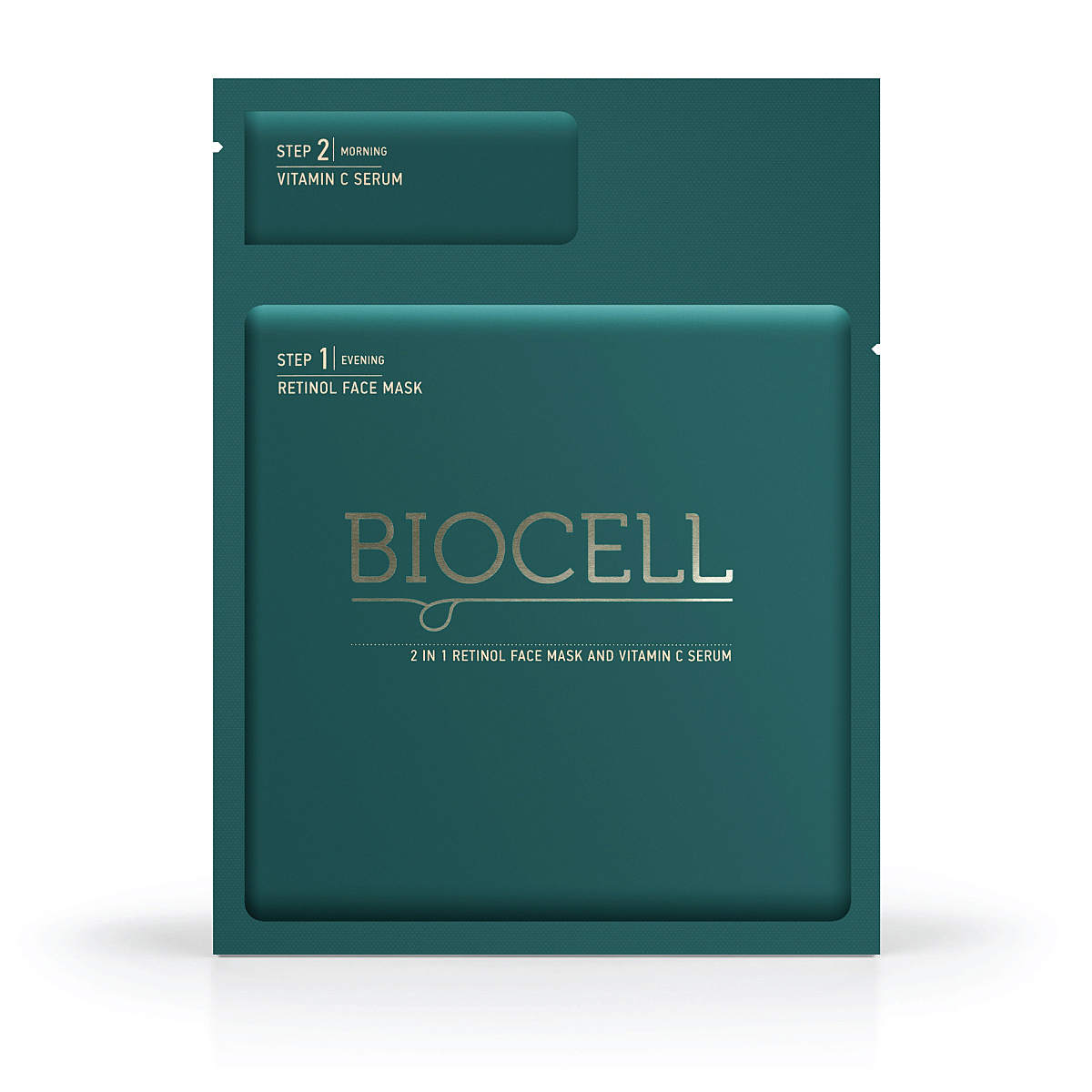 BIOCELL 2 in 1 retinolio veido kaukė ir vitamino C serumas / AKCIJA 1+1