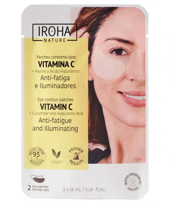 Paakių kaukė Iroha Nature Eye Contour Patches Vitamin C Cucumber & Hyaluronic Acid, PIN14, su hialiurono rūgštimi