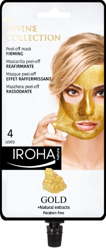 Stangrinamoji veido kaukė Iroha Divine Collection Peel-off Mask 24K Gold MCIN09, nuplėšiama, 4 kartams