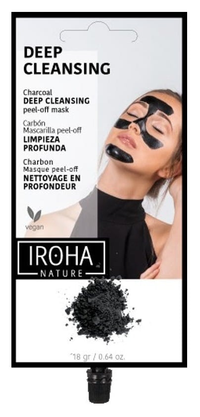 Detoksikuojanti veido kaukė IROHA Black Peel Off Detox Mask Charcoal MCIN08/MCIN1510, su anglimi, nuplėšiama