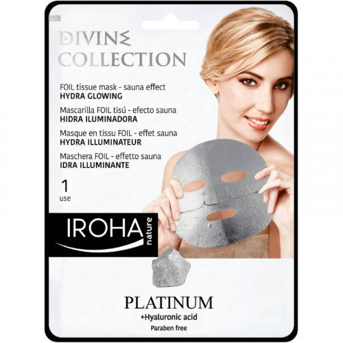 IROHA Divine Collection Foil Tissue Mask Hydra Glowing Odą skaistinanti veido kaukė, 25ml