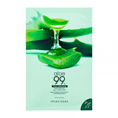 Holika Holika Aloe 99% Soothing Gel Jelly Mask Sheet Lakštinė veido kaukė su alaviju, 23ml