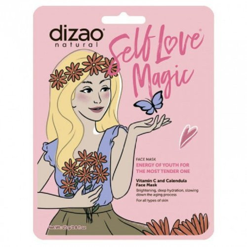 Dizao Vitamin C and Calendula Face Mask Balinanti, giliai drėkinanti veido kaukė