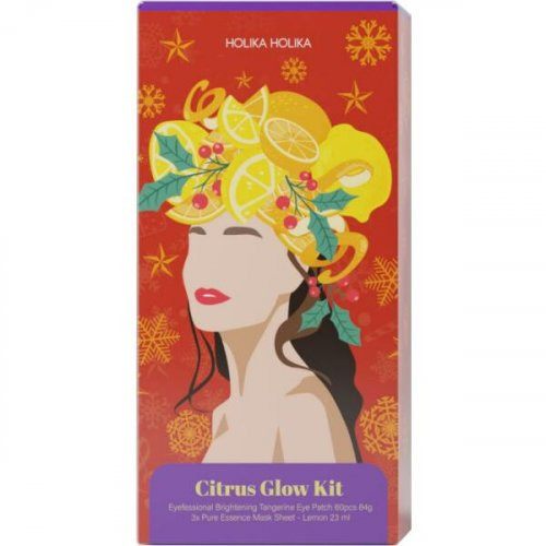 Holika Holika Citrus Glow Kit Skaistinamasis veido priemonių rinkinys, Rinkinys