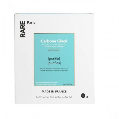 RARE Paris Carbone Glacé Purifying Face Mask Valomoji veido kaukė, 5vnt