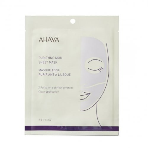 Ahava Purifying Mud Sheet Mask Valomoji purvo lakštinė kaukė, 18g