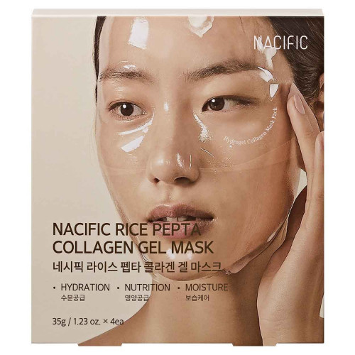 NACIFIC Rice Pepta Collagen Gel Mask Kolageno gelinė veido kaukė su peptidų kompleksu ir ryžių ekstraktu, 1 vnt.