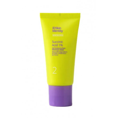 iD Skin Identity Acne Solution Mask Succinic Acid Veido kaukė su gintaro rūgštimi, 50ml