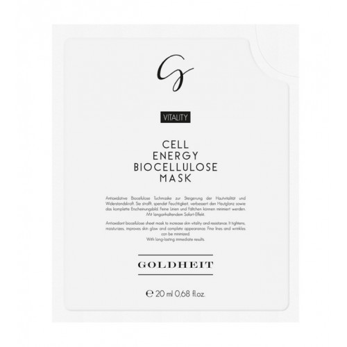 GOLDHEIT Cell Energy Biocellulose Mask Bioceliuliozės veido kaukė, 20ml