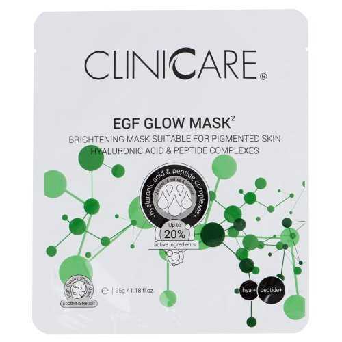 Cliniccare EGF Glow Fave Mask Spindesio suteikianti lakštinė kaukė veidui, 35g