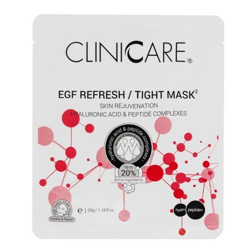 Cliniccare EGF Refresh-Tight Mask Priešraukšlinė atjauninamoji lakštinė kaukė veidui, 35g