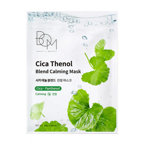 BOM Cica Thenol Blend Calming Mask Raminančios odą lakštinės veido kaukės, 1 vnt.