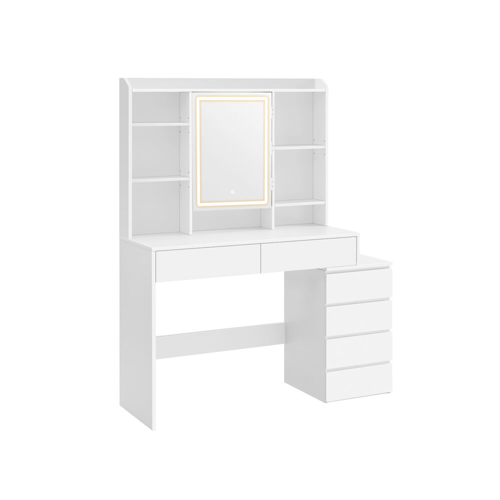 Erdvus kosmetinis staliukas | LED apšvietimas | 6 stalčiai | 117,5 cm