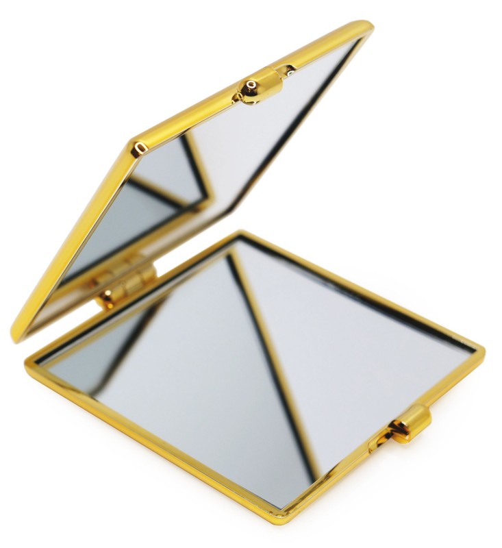Sulankstomas kišeninis veidrodis Gold ST3512QG, auksinės spalvos, 6,3 x 6,3 cm