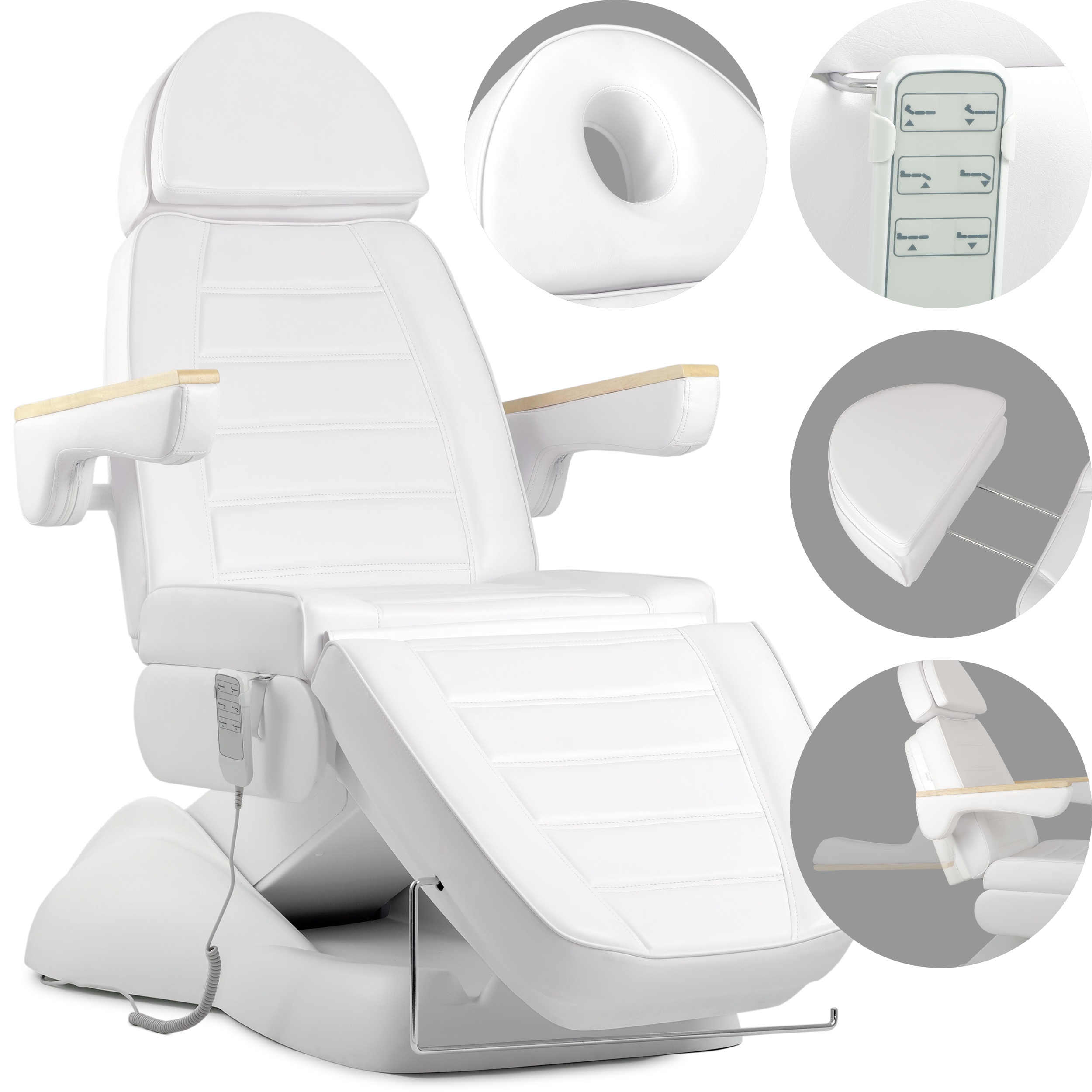 Elektrinis kosmetologinis krėslas Leo PRO 4 White