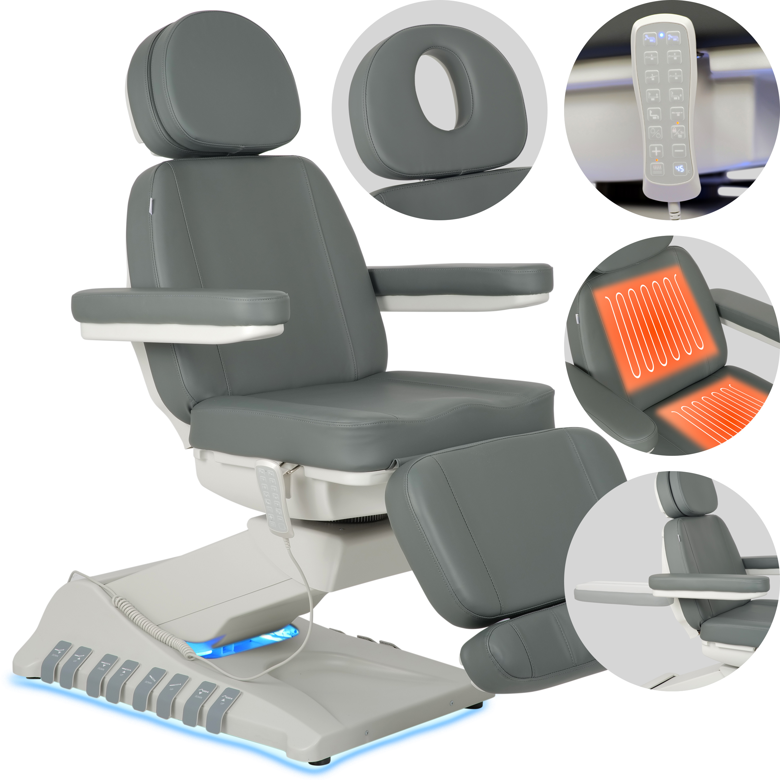 Elektrinis kosmetologinis krėslas Luxoria PRO 5 Grey