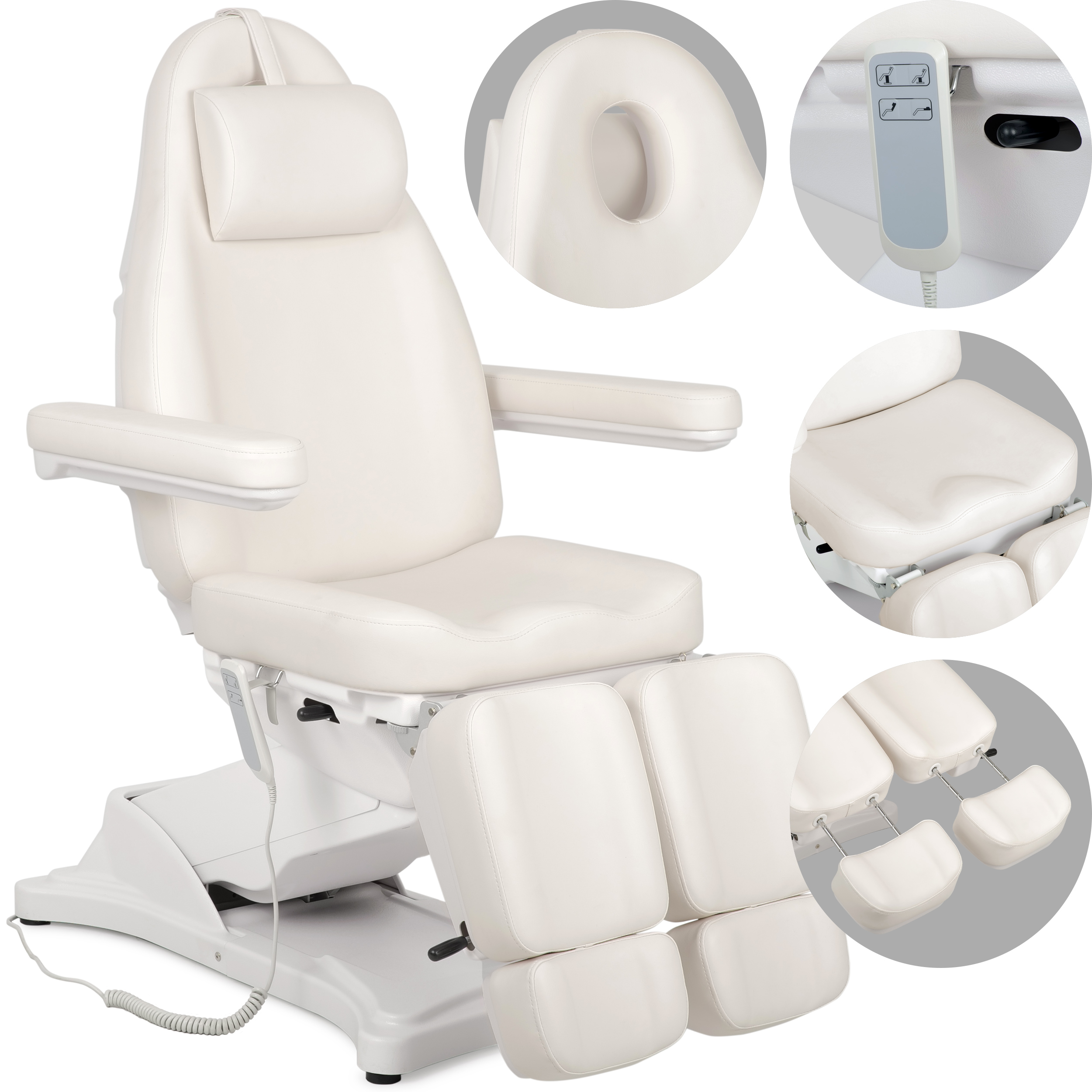 Kosmetologinis krėslas Elara PRO 6P, White