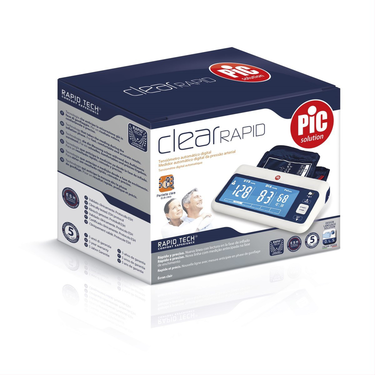 PIC CLEARRAPID automatinis kraujospūdžio matuoklis su minkšta rankove 22-42cm, 1 vnt.