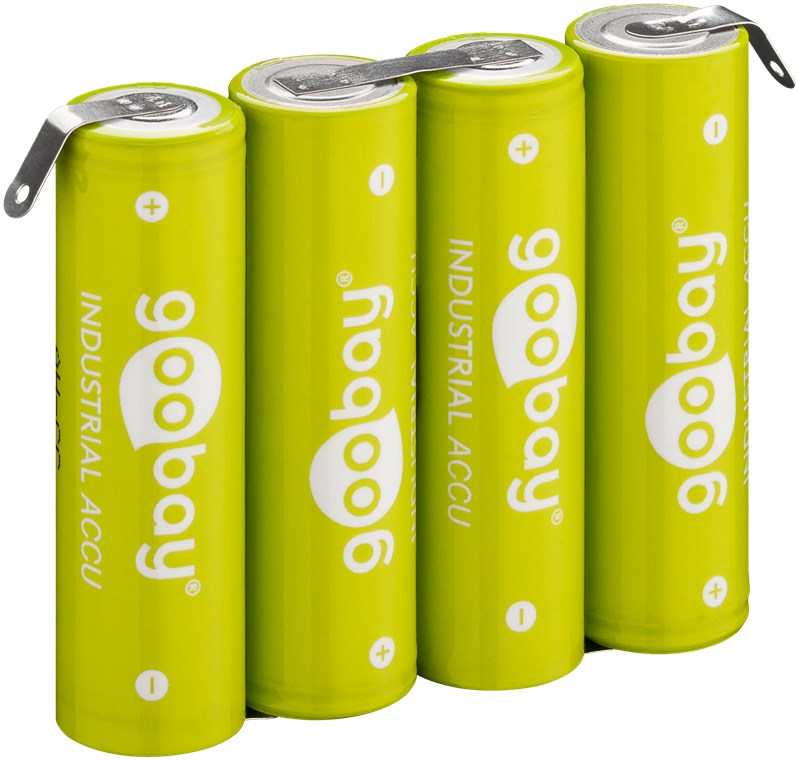 Akumuliatorius NiMh 4.8V 2100mAh su lituojamais išvadais 4x HR6 (AA)