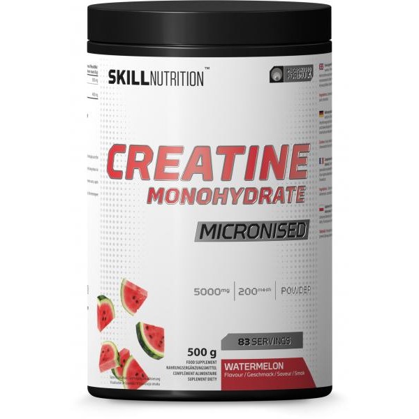 SKILL NUTRITION Micronised Creatine Monohydrate - 500g (su skoniais) Arbūzai