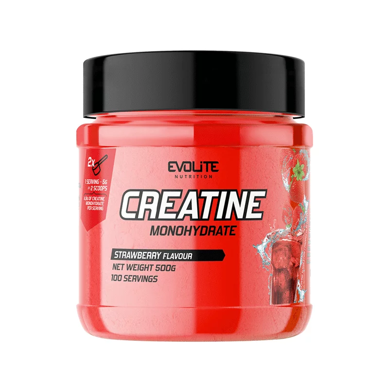 EVOLITE Creatine Monohydrate (su skoniu) - 500g Žaliasis obuolys