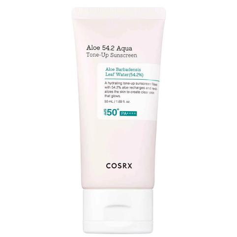 COSRX ALOE 54.2 AQUA TONE-UP SUNSCREEN SPF50+/PA++++ apsauginis kremas nuo saulės, 50 ml