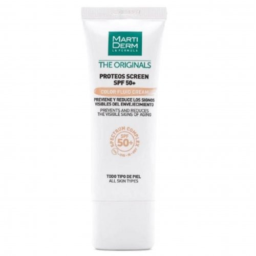 MartiDerm Proteos Screen SPF50+ Color Fluid Cream Apsauginis, atspalvį suteikiantis fluidinis kremas, 40ml