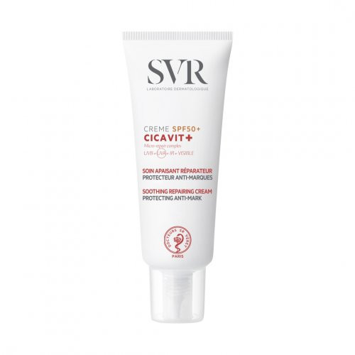 SVR Cicavit+ SPF50+ Soothing Repair Cream Specialus atstatomasis kremas pažeistai odai su apsauga nuo saulės, 40ml