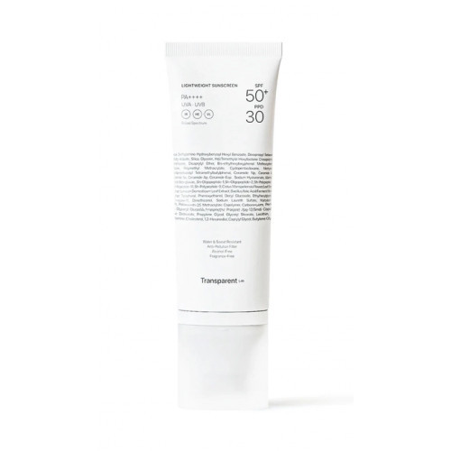 Transparent Lab Lightweight Sunscreen SPF50 Apsauga nuo saulės veidui, 100ml