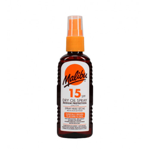 Malibu Dry Oil Spray SPF15 Apsauginis įdegio sausas aliejus, 100ml