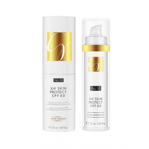 GOLDHEIT X4 Skin Protect Serum Jauninantis veido serumas su plataus spektro apsauga nuo saulės SPF50, 50ml